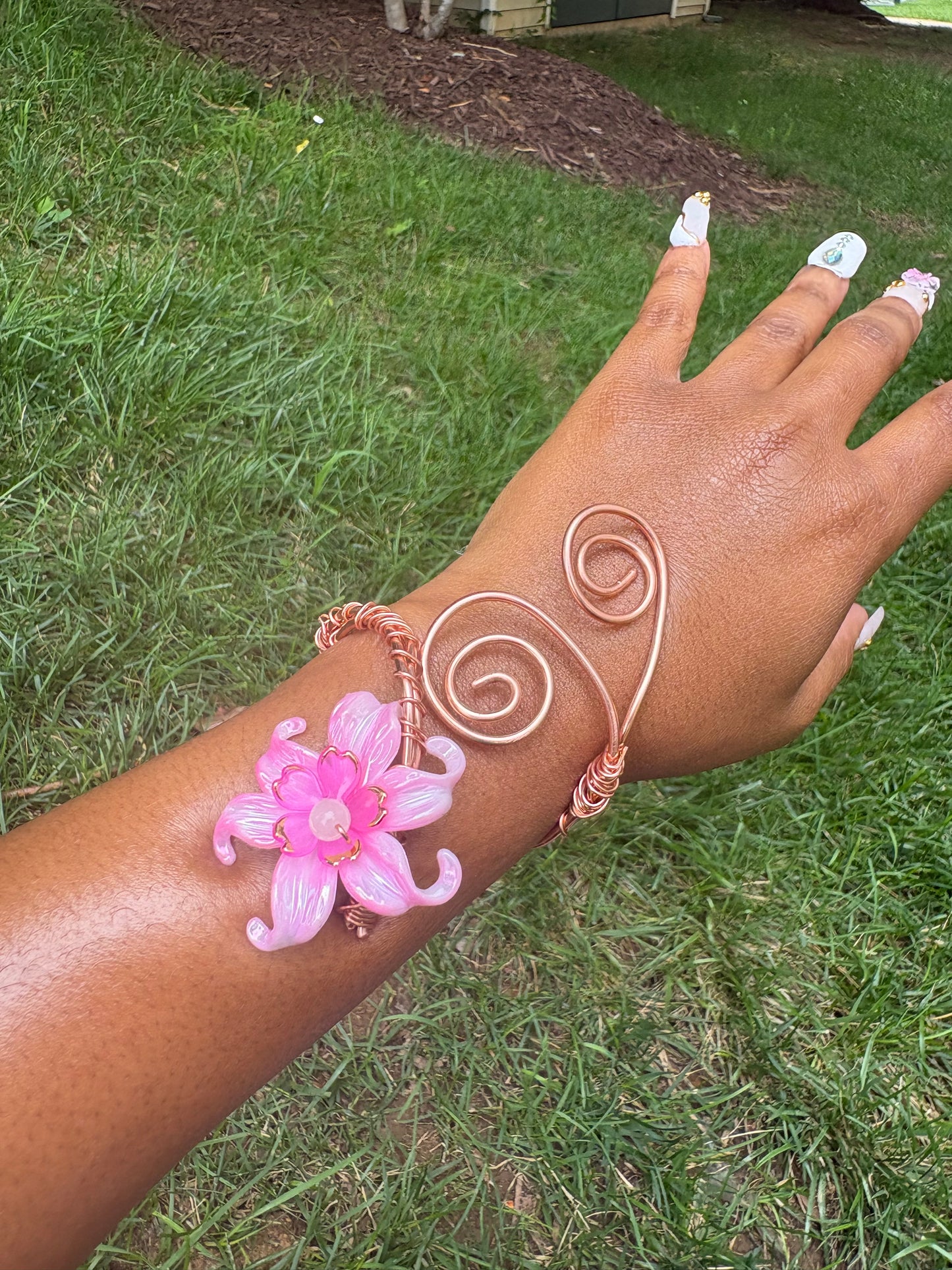 Pink Fairy 001 Spiraled Cuff