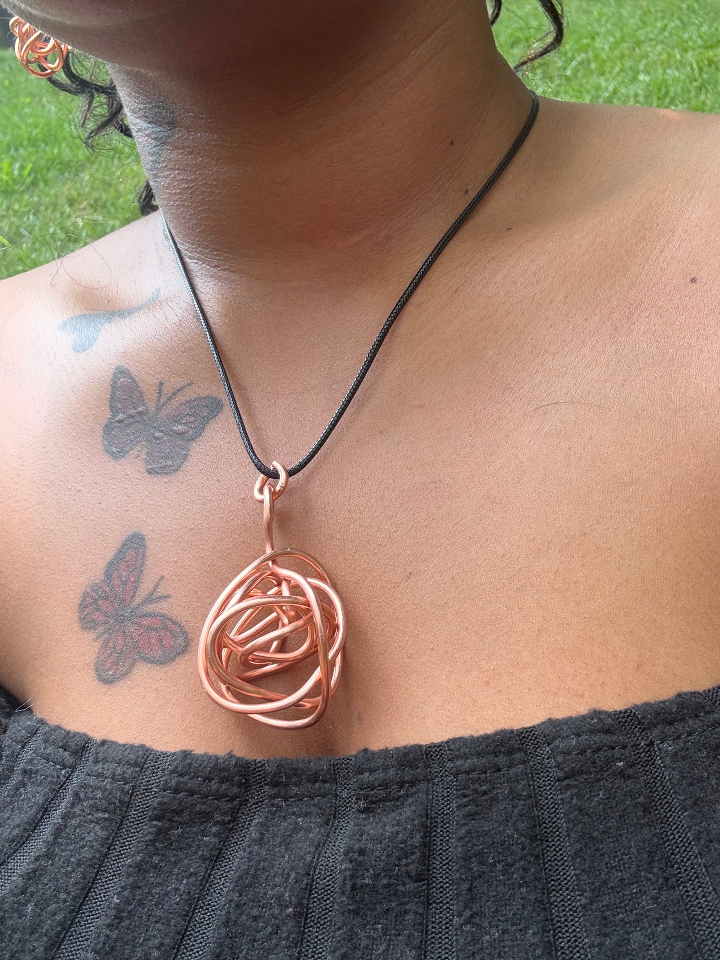 Jumbled Sculpture Necklace | Handmade Copper Jewelry