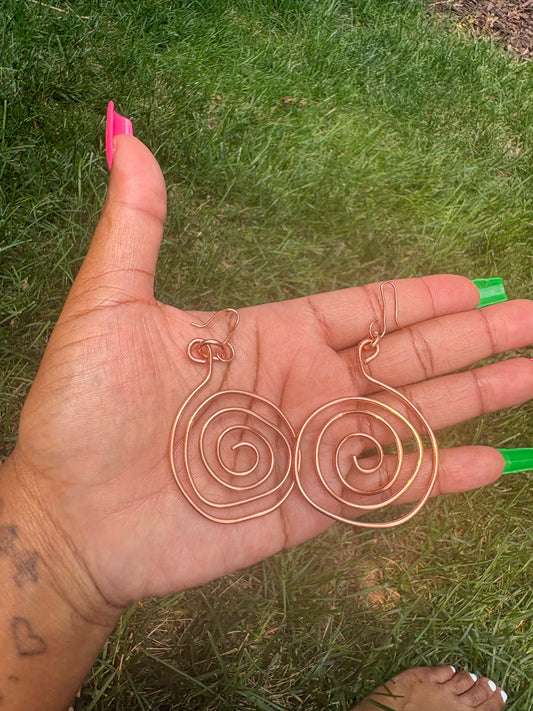 Plain Spiral Ear Rings | Pure Copper