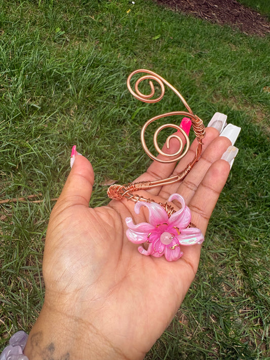 Pink Fairy 001 Spiraled Cuff