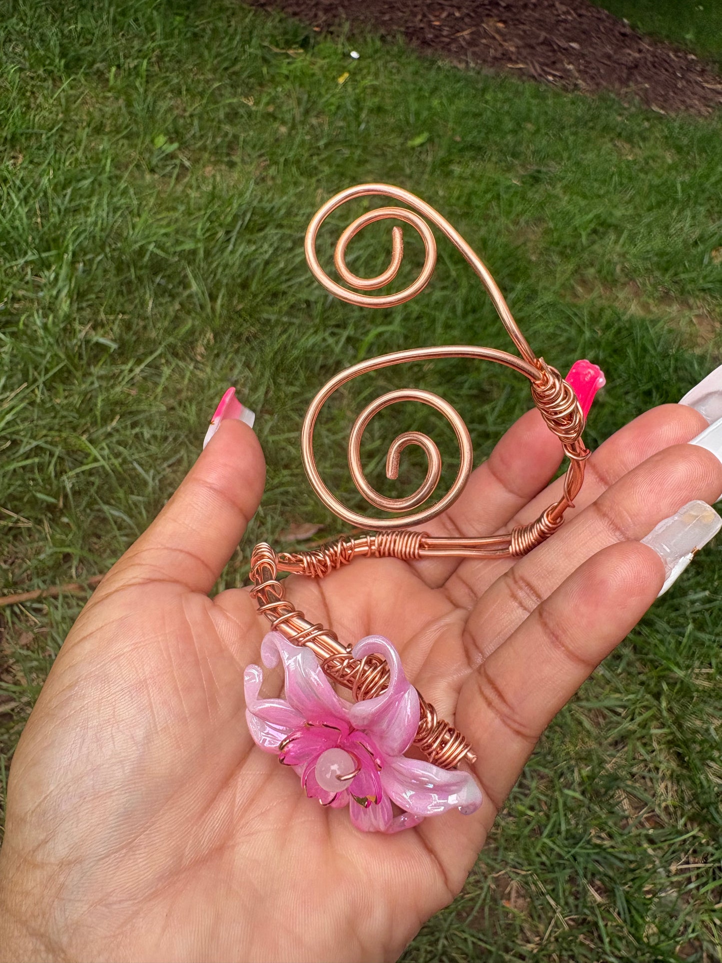 Pink Fairy 001 Spiraled Cuff