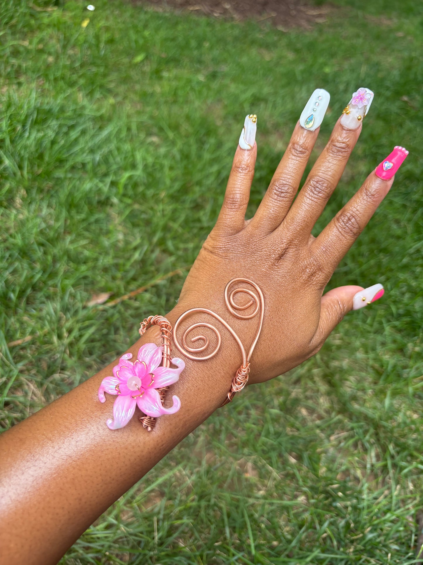 Pink Fairy 001 Spiraled Cuff