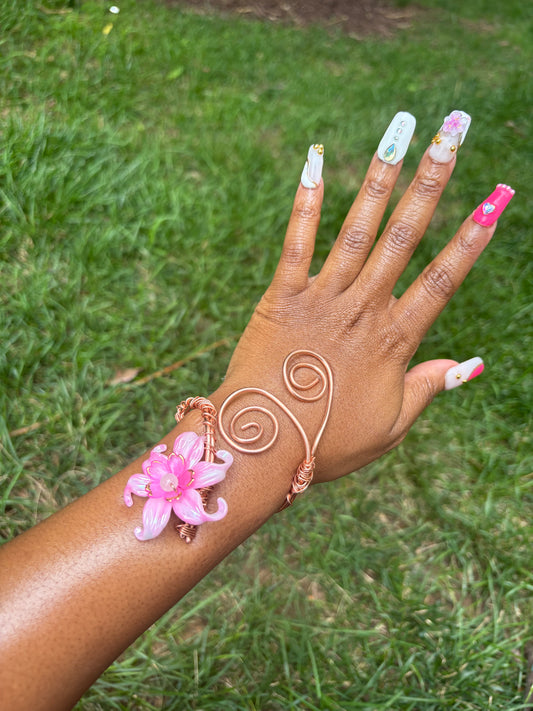 Pink Fairy 001 Spiraled Cuff