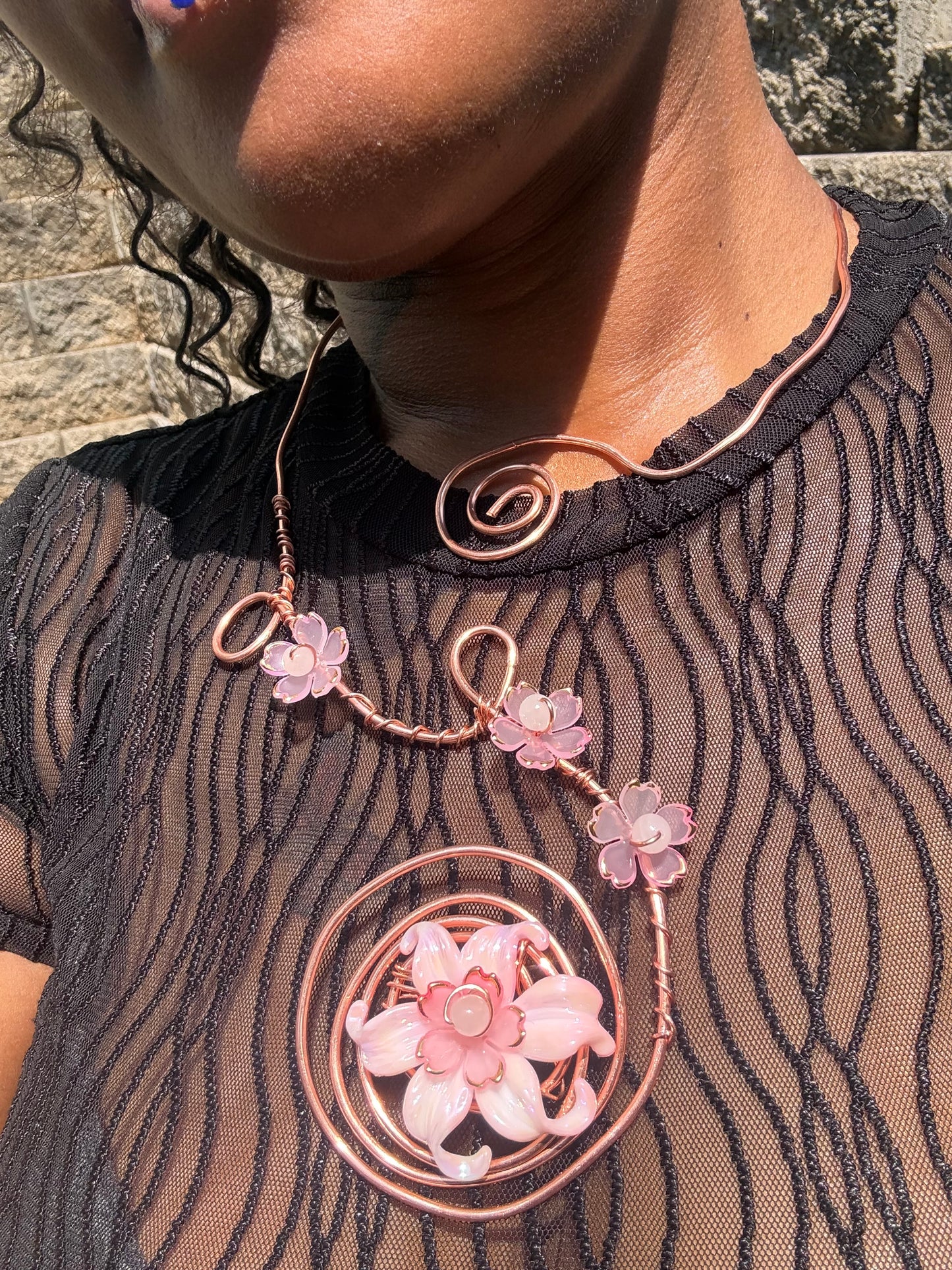 Floral Statement Necklace | Copper