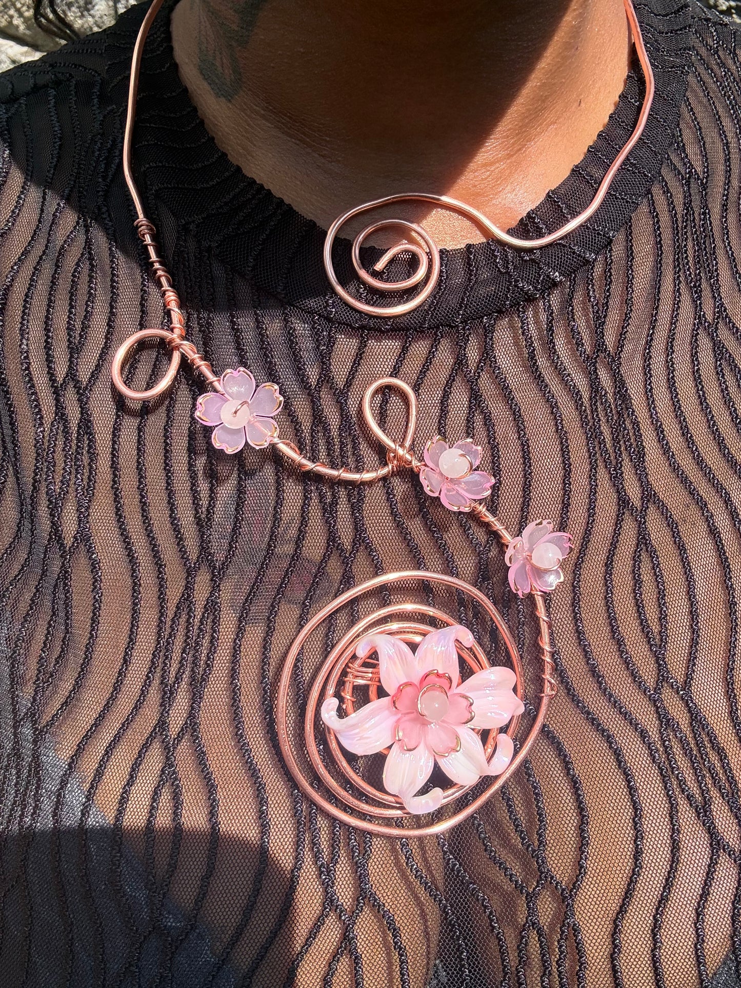 Floral Statement Necklace | Copper