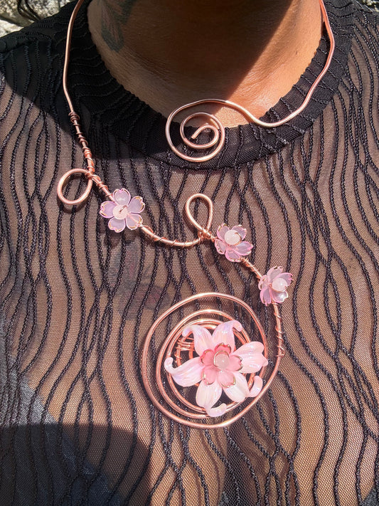 Floral Statement Necklace | Copper