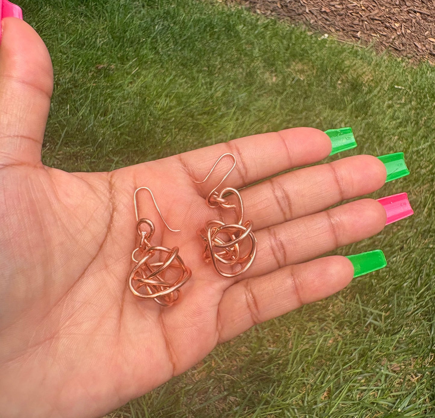 Jumbled Sculpture EarRaings | Pure Copper