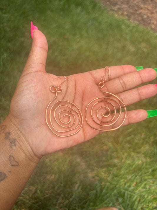 Plain Spiral Ear Rings | Pure Copper